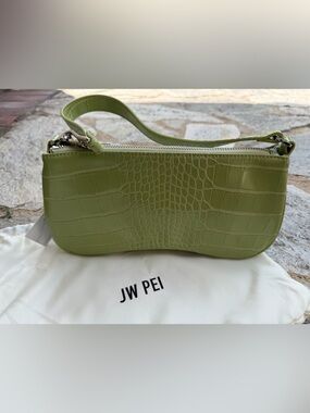 New with Tags JW PEI Olive Croc-Embossed Mini Shoulder Bag